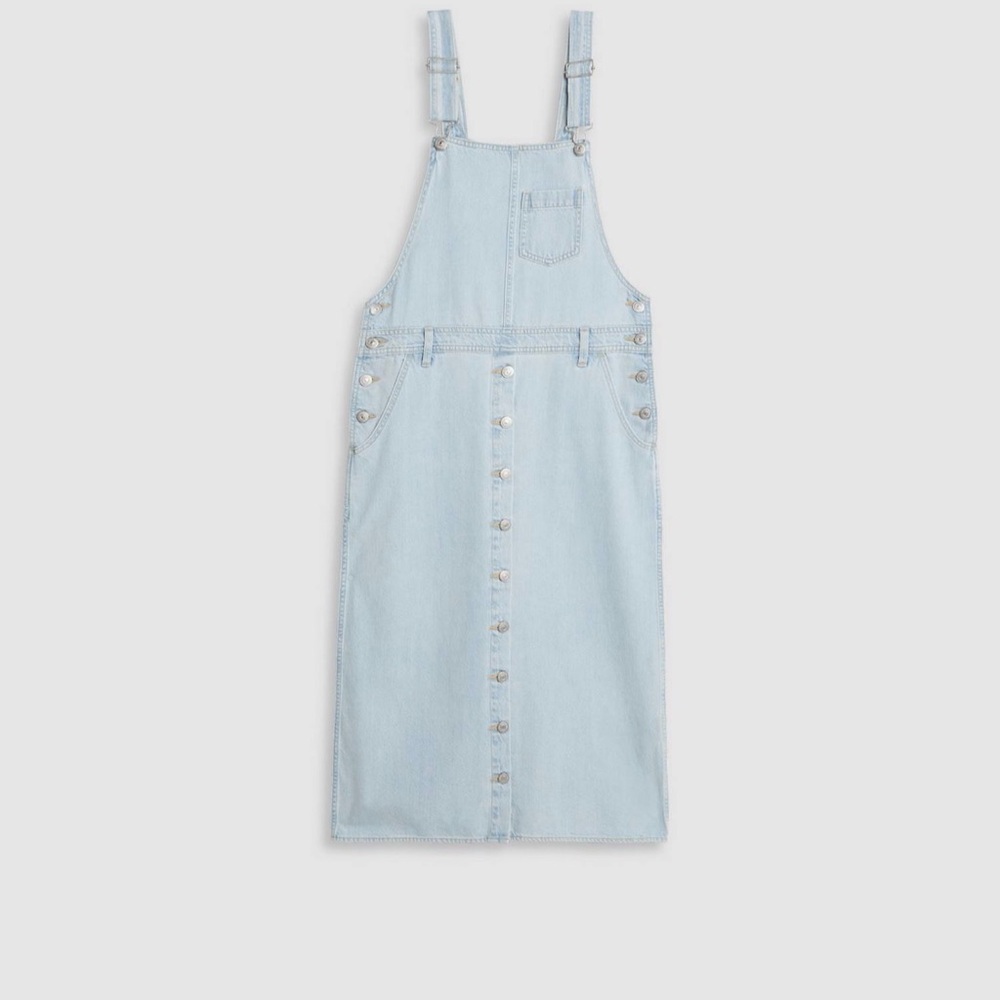 Levi’s Tico Jumper Cool Poole 5 Light Blue Denim Overall Skirt - Women Jeans - Picture 4 of 8